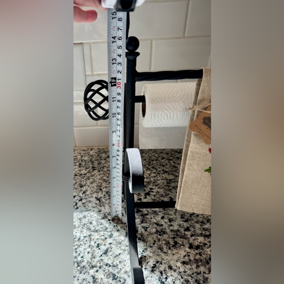 Vintage Farmhouse Wrought Iron Paper‎ Towel & Kitchen Towel Holder - Picture 3 of 8